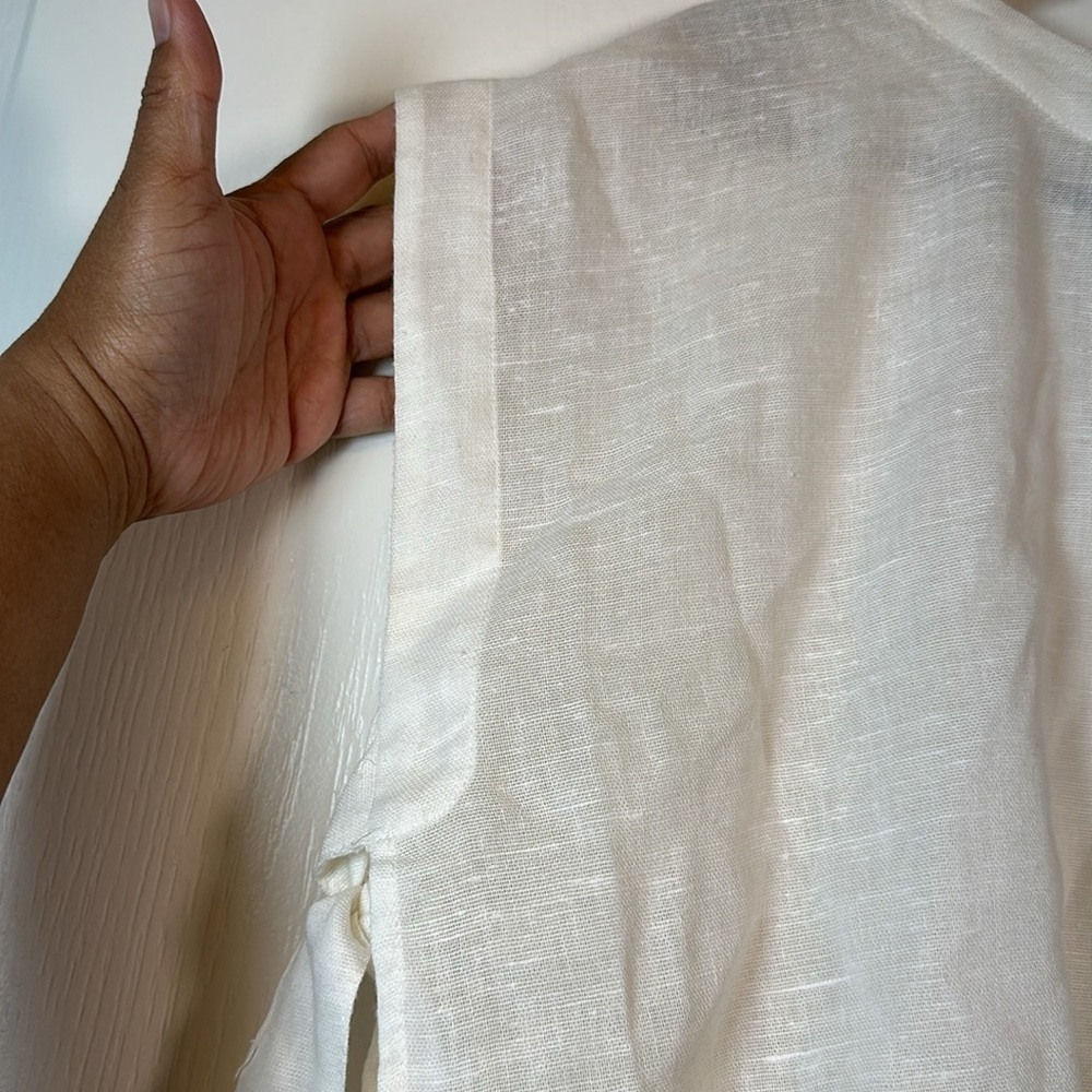 Women's Free People White Cropped Tied Sides Size XS EUC #5179 - Picture 3 of 7